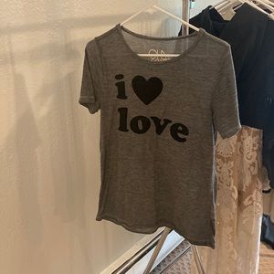 Ultra thin relaxed grey statement tee. Small